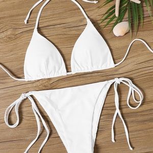 SheIn string bikini white